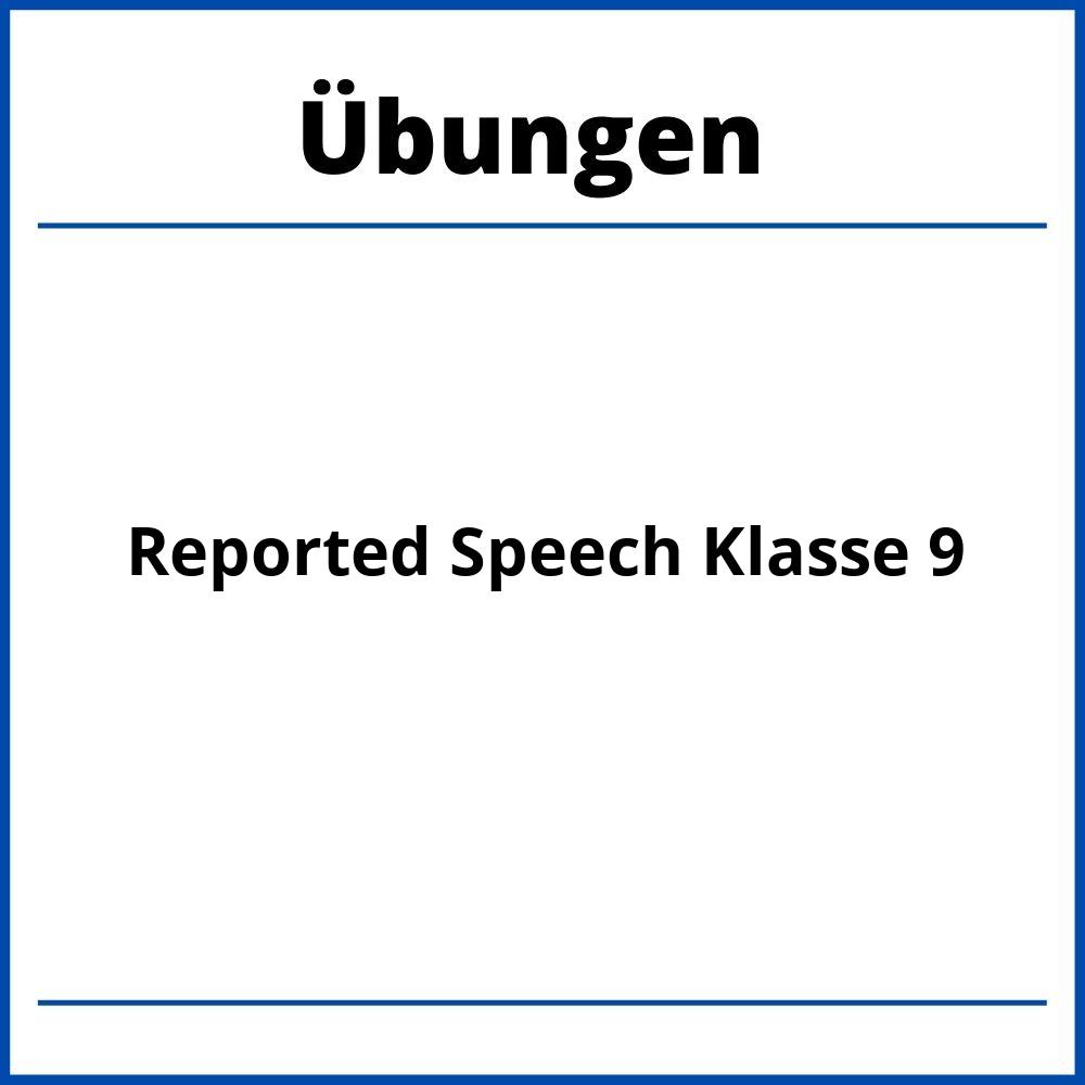 Reported Speech Übungen Klasse 9