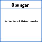 Satzbau Übungen Deutsch Als Fremdsprache