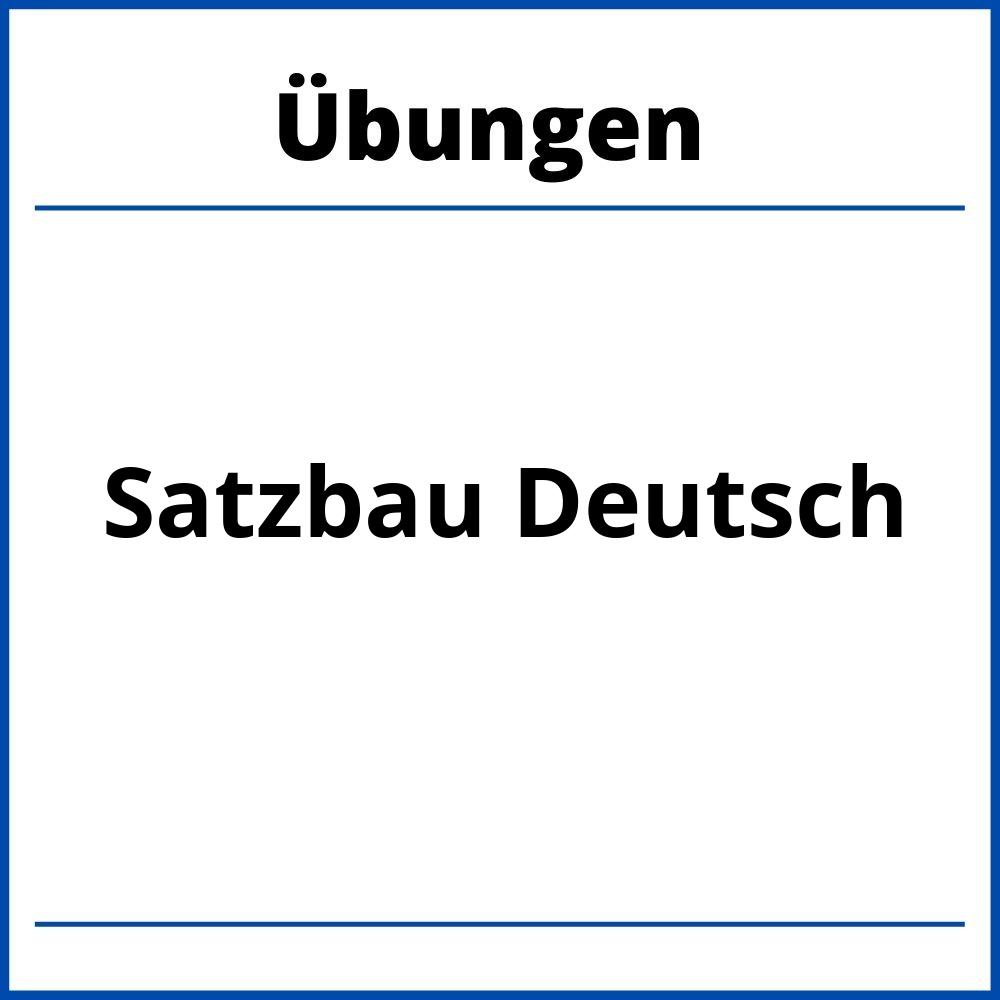 Satzbau Deutsch Übungen Mit Lösungen